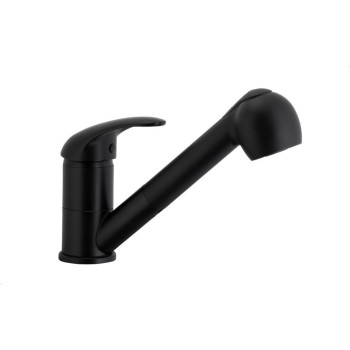 INDIRA BLACK стоечка кујнска батерија со извлекувачки излив