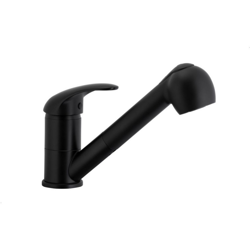 INDIRA BLACK стоечка кујнска батерија со извлекувачки излив