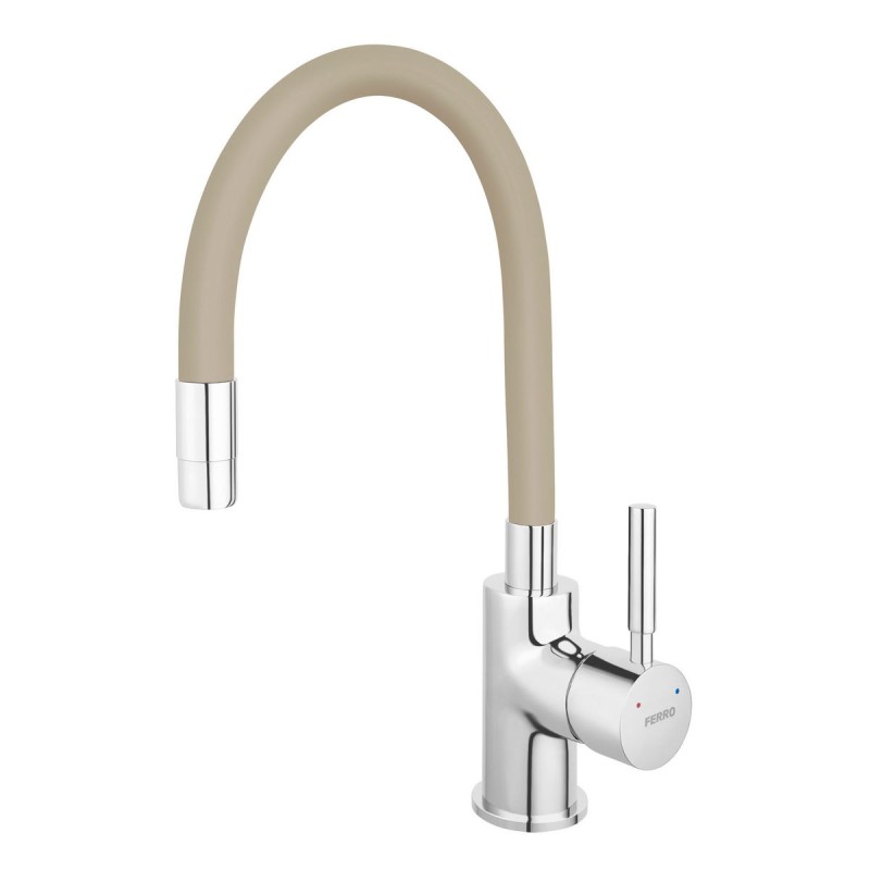 Zumba – стоечка славина за мијалник со флексибилна цевка, песочна